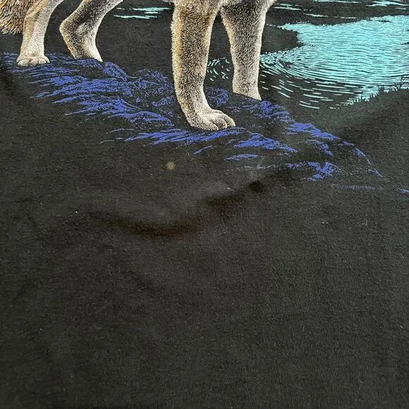Vintage 80's Dallas Zoo "Say it Wild" Wolf Shirt M - Picture 8 of 8